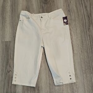 Gloria Vanderbilt Women's White Skimmer Pants 14 NWT